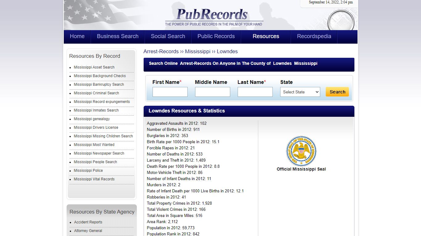 Lowndes County, Mississippi Arrest Records - Pubrecords.com